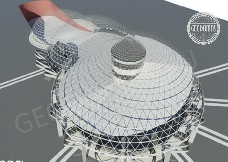 ﻿Geodesic Dome Roof for Round Ski Resort-Slope | Futuristic concept  for Success Business