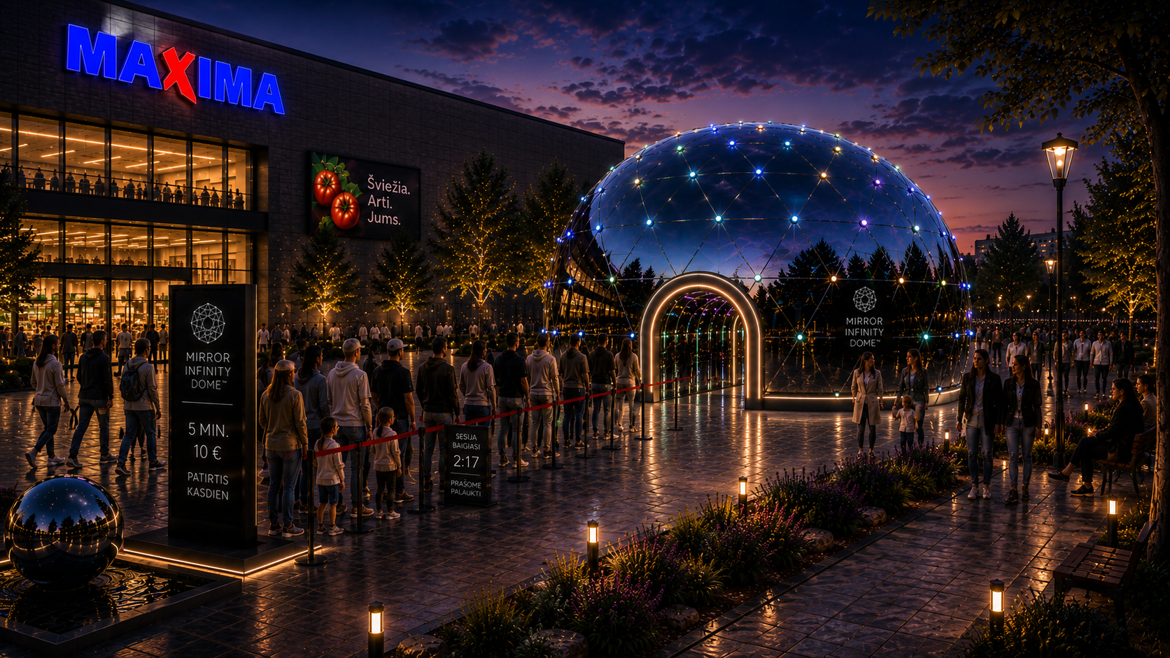 GEODOMAS INFINITY – Mirror Infinity Dome™ zrkadlová kupola