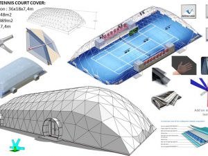 648m2 TENNIS COURT 36x18x7,5m