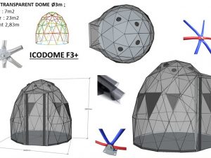 7m2 TRANSPARENTNÉ Ø3m ICO F3 H2,8