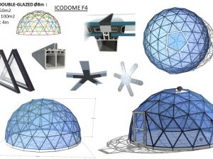 50m2 DVOJITÉ SKLO Ø8m ICO F4 H4m